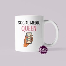 Listing image for Social Media Queen Mug - Funny Influencer Gift - TikTok, Facebook, Instagram Cup