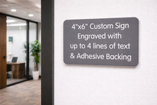 Listing image for Custom Engraved 4x6 Gray Office Suite Sign | Small Business Wall Door Plaque