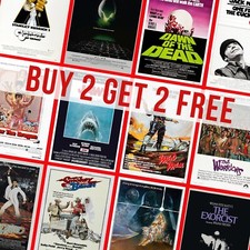 Listing image for 70s Classic Retro Vintage Movie Posters Cinema Film Wall Art Poster A4 A3 A2