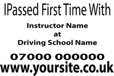 Listing image for Driving School Pass Sign Vinyl Graphics Stickers marketing picture instructor