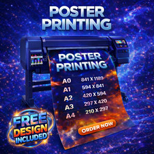 Listing image for Poster Printing - A0 A1 A2 A3 A4 - Free Design - Free Delivery - High Quality