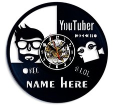 Listing image for Custom YouTube Blogger Vinyl Wall Clock Home Décor Best Gift Birthday Holiday