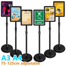 Listing image for A3 A4 Floor Standing Sign Holder Poster Menu Frame Adjustable Retail Display UK