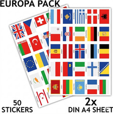Listing image for 50pcs European Country Flags Stickers for Traveller Blogger Cars Caravan Laptop
