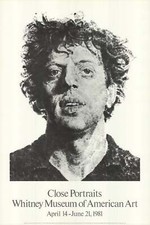 Listing image for CHUCK CLOSE Large Phil Fingerprint 38.5" x 26" Poster 1981 Realism Black & White