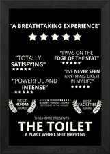 Listing image for 5 Star Bathroom Reviews Framed Wall Art Poster Canvas Print Picture