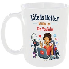 Listing image for Better YouTube Lover Gift Mug You Tube Content Creator Girl Present Cup For Her
