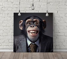 Listing image for MONKEY BUSINESS MAN -SQUARE CANVAS WALL ART FLOAT EFFECT/FRAME/POSTER PRINT