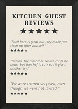 Listing image for Kitchen Guest Reviews Framed Wall Art Poster Canvas Print Picture