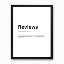 Listing image for Reviews Definition Meaning Art Prin Framed Wall Art Poster Canvas Print Picture