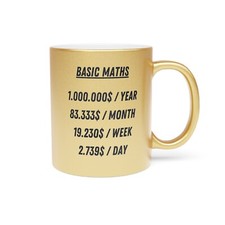 Listing image for Million a year millionaire entrepreneur hustle sales Gold Coffee Mug Gift mug