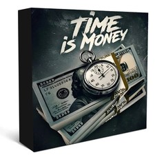 Listing image for Entrepreneur "Time Is Money" Wooden Box Sign Motivational Quote Wall Decor