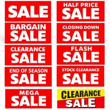 Listing image for Retail Sale Red Poster 75 x 30cm – High Impact Promotional Display Sign