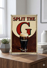 Listing image for Split The G 'Guiness' Vintage Pub Poster Stout Beer Bar Wall Art Print A3 A4 A5