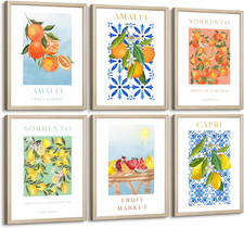 Listing image for Fruit Wall Art Kitchen Artwork Wall Decor Fruit Market Prints Poster Colorful Le