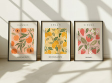 Listing image for Fruit Market Art Print | Set Of 3 Lime Lemon Orange Wall Art Kitchen Home Decor
