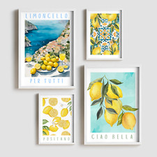 Listing image for Lemon Print Wall Art, Fruit Market Kitchen Poster Print Picture Gift Fruit