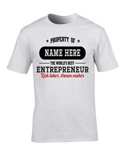 Listing image for PROPERTY OF WORLD'S BEST ENTREPRENEUR PERSONALISED TAGLINE T-SHIRT